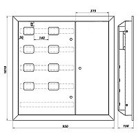 Щит этажный встраеваемый ЩЭВ-8 1000х900х96мм на 8 квартир картинка 